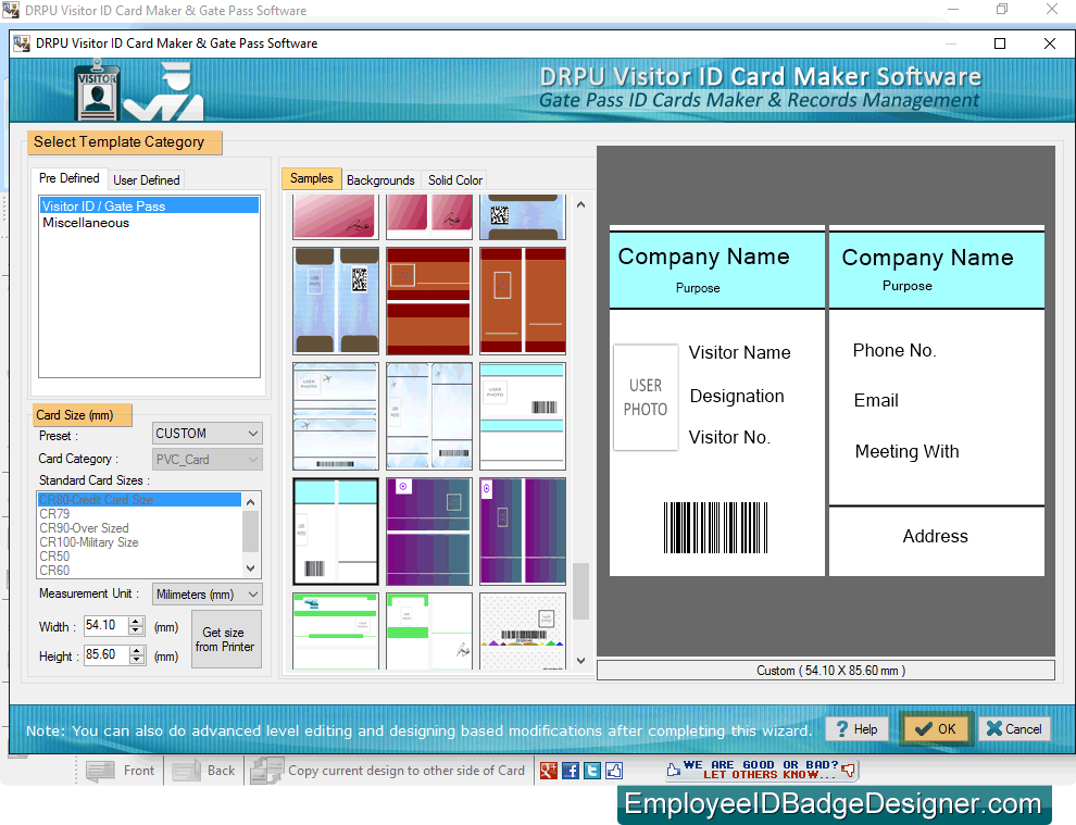 gate pass designing software screenshots shows how to maintain