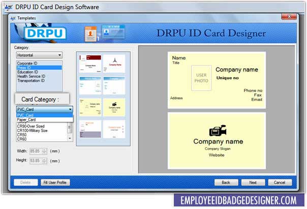 Employee ID Badge Designer screenshot