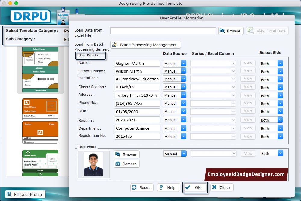 Browse Excel Data File